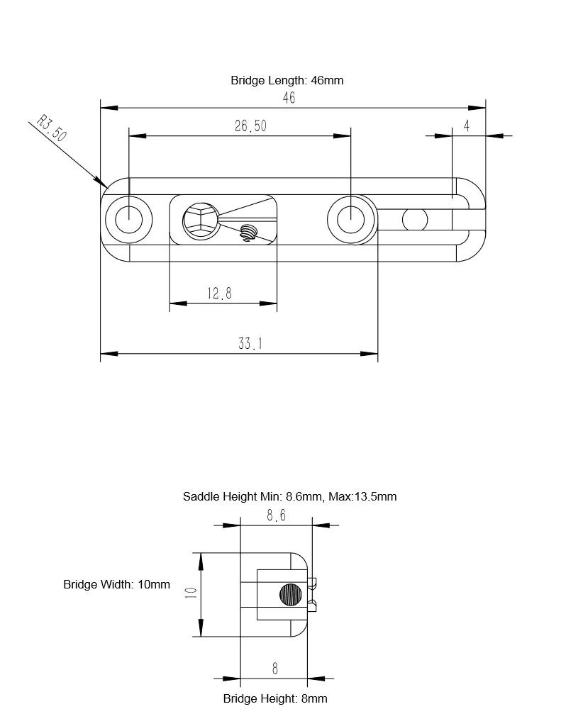 One Pc single Brass bridge for electric guitar