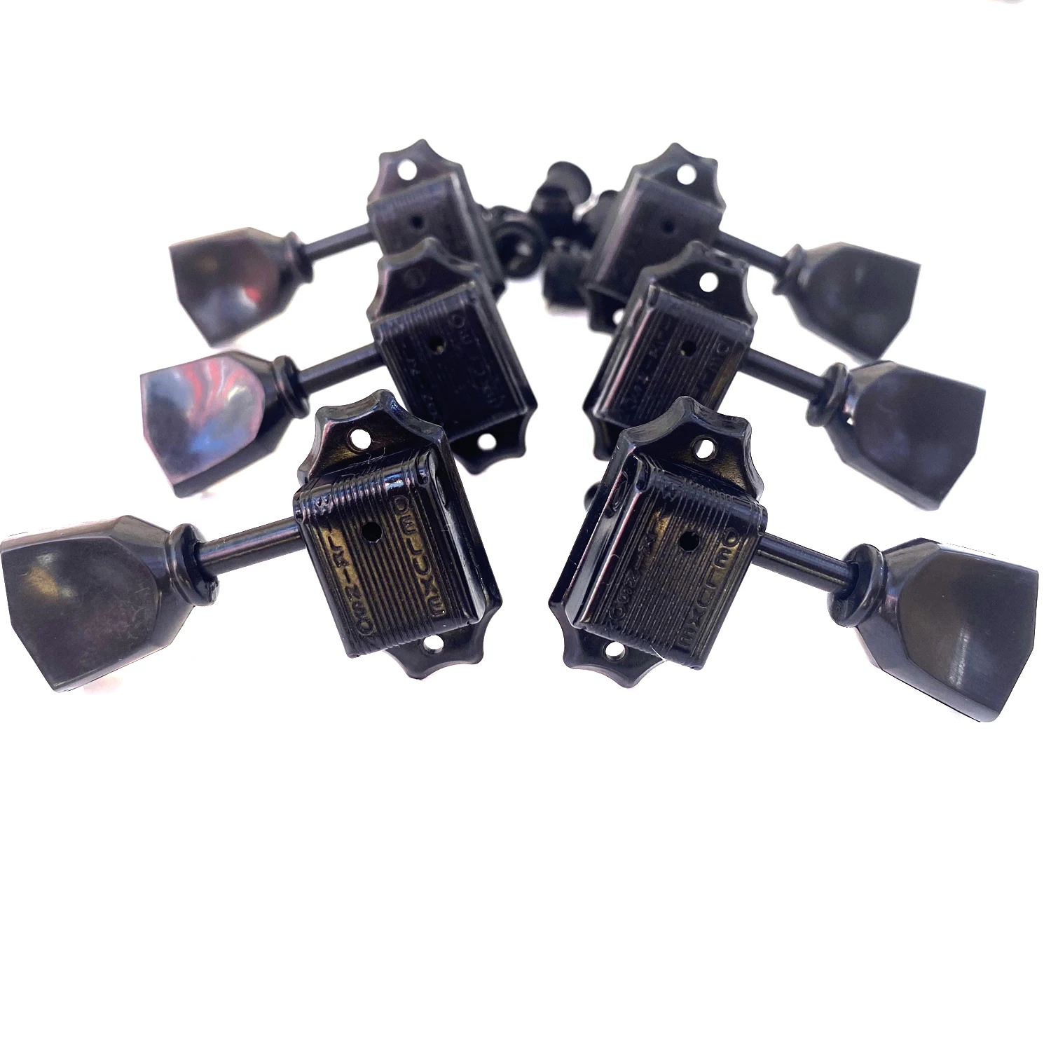 Wilkinson Deluxe 3L 3R Guitar Machine Head Tuner BK with aged tombstone buttons from korea
