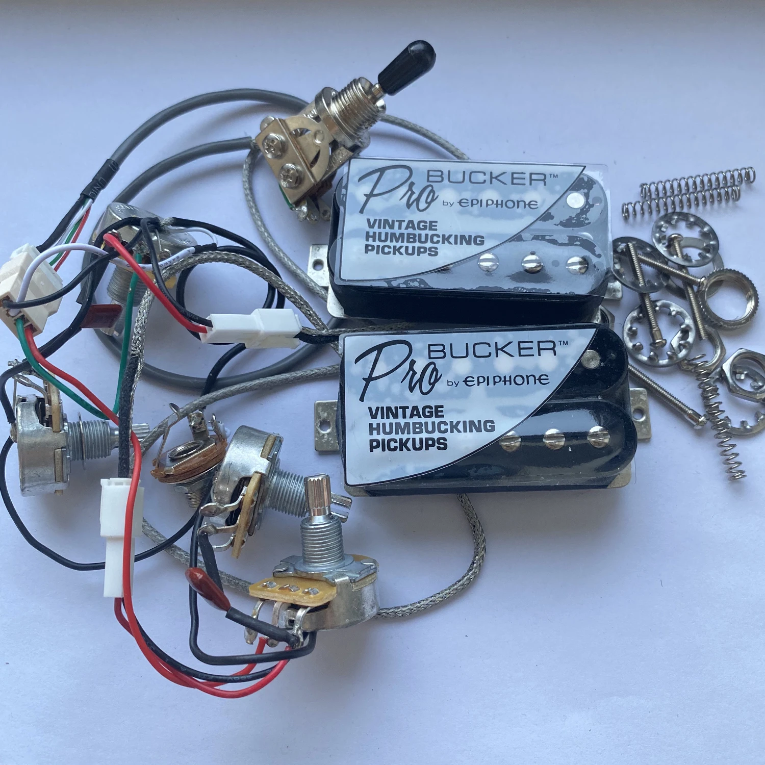 1 Set ProBucker Alnico Electric Guitar zebra Humbucker Pickups with Pro Wiring Harness For EPI